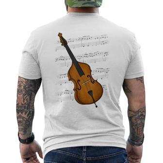 コントラバス講師 ベーシスト ジャズミュージシャン メンズTシャツ バックプリント - Kawaiitshirt