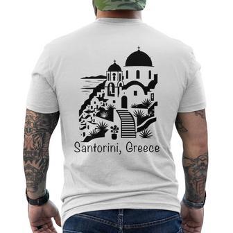 サントリーニ島 ギリシャ お土産 キクラデス諸島 エーゲ海 ギリシャ メンズTシャツ バックプリント - Kawaiitshirt