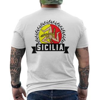 シチリア国旗 シチリア・パレルモ イタリア メンズTシャツ バックプリント - Kawaiitshirt