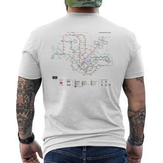 シンガポール鉄道メトロ郊外鉄道 – お土産ルートマップ メンズTシャツ バックプリント - Kawaiitshirt