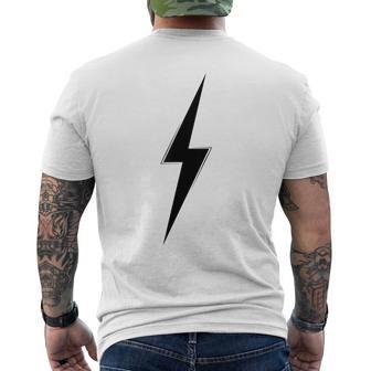 シンプルなブラックライトニングボルトグラフィック。 メンズTシャツ バックプリント - Kawaiitshirt