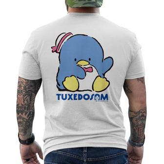 タキシードサム おすわり ダークカラー メンズTシャツ バックプリント - Kawaiitshirt
