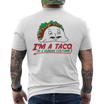 タコス イン ヒューマン コスチューム メキシカン テクスメックス ファヒータ ブリトー メンズTシャツ バックプリント - Kawaiitshirt