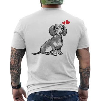 ダックスフンド かわいいダックスプリント 愛犬家グッズ Dachshund メンズTシャツ バックプリント - Kawaiitshirt