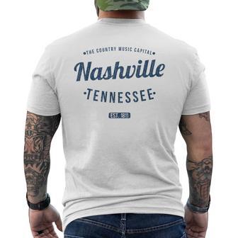 テネシー州ナッシュビル ヴィンテージ 旅行 お土産 ナッシュビル メンズTシャツ バックプリント - Kawaiitshirt