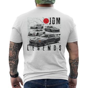 バックプリント ディストレス Jdm レジェンド レースカー 日本国旗 ギフト メンズTシャツ バックプリント - Kawaiitshirt