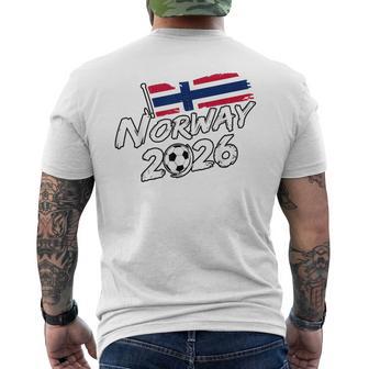 ノルウェー サッカー フットボール 試合 プレーヤー ファン ノルウェー国旗 メンズTシャツ バックプリント - Kawaiitshirt