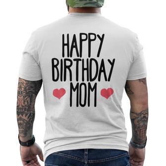 ハッピーバースデーママ誕生日ママ メンズTシャツ バックプリント - Kawaiitshirt