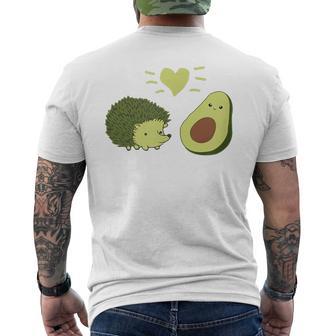 ハリネズミ アボカド ラブ メンズTシャツ バックプリント - Kawaiitshirt