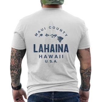 ハワイ ラハイナ マウイ ヴィンテージ ハワイ諸島 サーフ メンズTシャツ バックプリント - Kawaiitshirt