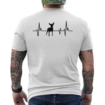 ハートビート ドッグデザイン ミニチュアピンシャー ミニピン メンズTシャツ バックプリント - Kawaiitshirt