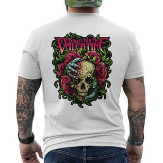 ファニー・ブレット、マイ・バレンタイン・スカル・ローゼズ、レッド・ブラッド・ホラー メンズTシャツ バックプリント - Kawaiitshirt