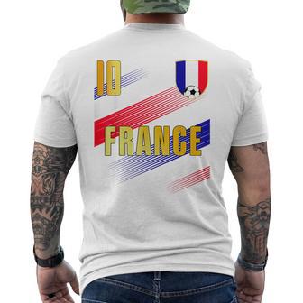 フランス国旗 フランスのプライド愛好家 メンズTシャツ バックプリント - Kawaiitshirt