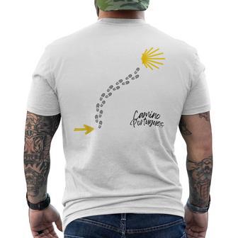 ポルトガルの道の痕跡、カミーノ・デ・サンティアゴ メンズTシャツ バックプリント - Kawaiitshirt