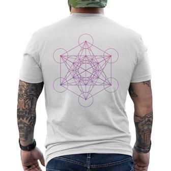 メタトロンキューブ 神聖幾何学 メンズTシャツ バックプリント - Kawaiitshirt