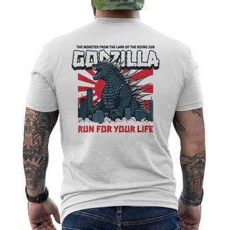 モンスター – ゴジラ：必死の逃亡 メンズTシャツ バックプリント - Kawaiitshirt