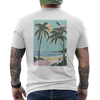 ヤシの木 ヤシの木 ビーチ 海 太陽 休暇 休暇 夏 メンズTシャツ バックプリント - Kawaiitshirt