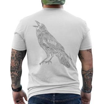 レイヴン カラス 動物愛好家 鳥 モチーフアート メンズTシャツ バックプリント - Kawaiitshirt