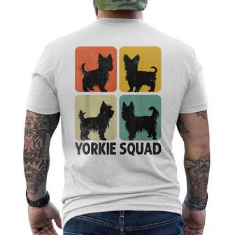 レトロ シルホーエット ヨーキー スクワッド ヨークシャーテリア ヨーキー 犬 メンズTシャツ バックプリント - Kawaiitshirt