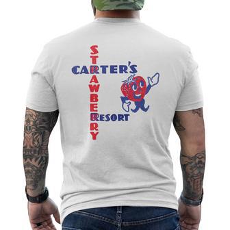 レトロ ホテル カーターズ ストロベリー リゾート カリフォルニア メンズTシャツ バックプリント - Kawaiitshirt