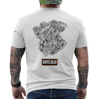 ヴィンテージ Hd オートバイtwin ショベルヘッド エンジン クラシック バイカー メンズTシャツ バックプリント - Kawaiitshirt