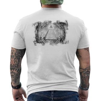ヴィンテージ イルミナティ オールシーイング アイ ダラー フリーメイソン メンズTシャツ バックプリント - Kawaiitshirt