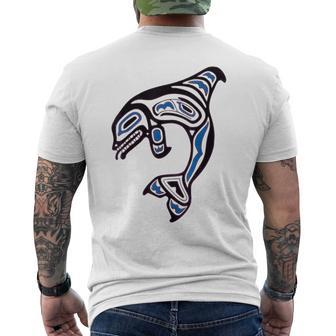 太平洋北西部シャチクジラ ネイティブアメリカン インディアンアート メンズTシャツ バックプリント - Kawaiitshirt
