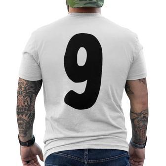 数字 9 太字 ブラック メンズTシャツ バックプリント - Kawaiitshirt