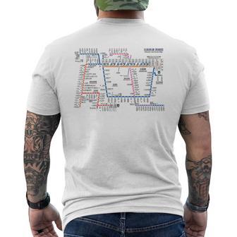 東京日本電車線鉄道おみやげ路線図 メンズTシャツ バックプリント - Kawaiitshirt