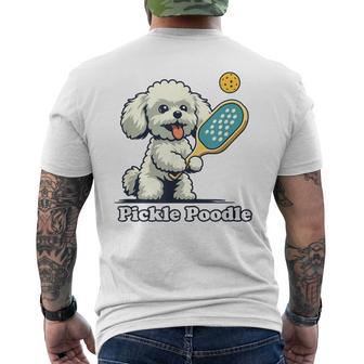 犬 遊び ピックルボール マルチーズ プードル 面白い ピクルスプードル メンズTシャツ バックプリント - Kawaiitshirt