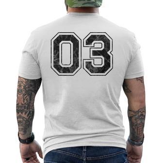 番号03 メンズTシャツ バックプリント - Kawaiitshirt