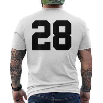番号28 背面 スポーツチームジャージ番号 メンズTシャツ バックプリント - Kawaiitshirt