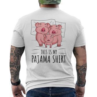 眠っている豚が大好きな豚のパジャマ。 メンズTシャツ バックプリント - Kawaiitshirt
