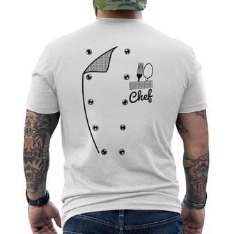 面白いシェフコスチュームジャケット。フェイク料理人のユニフォーム。楽しいギフト。 メンズTシャツ バックプリント - Kawaiitshirt