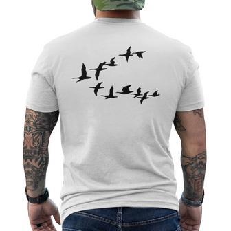 飛ぶ鳥の群れ 長袖tシャツ メンズTシャツ バックプリント - Kawaiitshirt