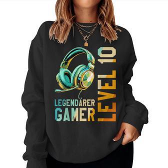 10 Geburtstag Junge Mädchen Nager Level 10 Jahre Gamer Sweatshirt Frauen - Seseable