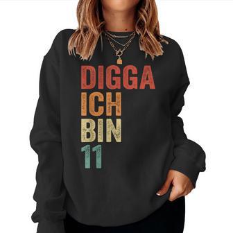 11 Geburtstag Junge Mädchen 11 Geburtstag Digga Ich Bin 11 Sweatshirt Frauen - Seseable