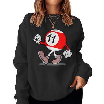 11歳の誕生日 男の子 女の子 赤 ビリヤードボール 11 レディーススウェットシャツ - Kawaiitshirt