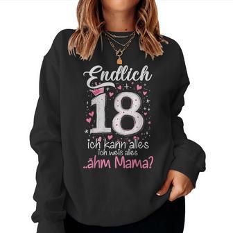 18 Geburtstag Mädchen Endlich Ich Bin 18 Jahre Sweatshirt Frauen - Seseable