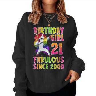 21 Cumpleaños Chica Unicornio 21 Años Regalo Cuello Sudadera Mujer - Regaloses