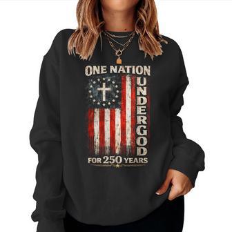 250 Year Usa American Flag Christian Anniversary 4Th Of July Women Sweatshirt - Monsterry