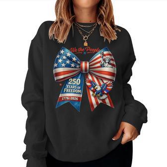 250Th Anniversary Usa Flag Ribbon Ladies Bow 250 Year Women Women Sweatshirt - Thegiftio UK