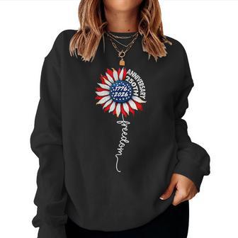 250Th Anniversary Usa Freedom Sunflower 250 Years American Women Sweatshirt - Thegiftio UK