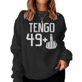 49 Dedo Medio Fiesta Humor 50 Anos Cumpleanos Regalo Cuello Sudadera Mujer - Regaloses