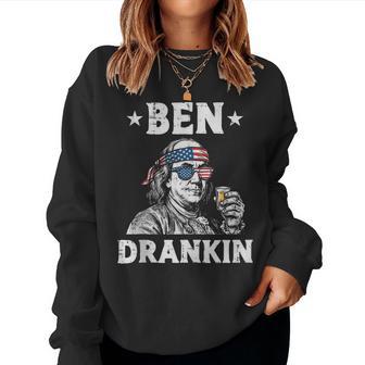 4Th Of July Ben Drankin Franklin Patriotic Women Women Sweatshirt - Monsterry