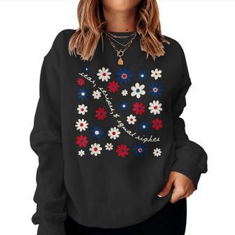 4Th Of July Liberal Stars Stripes And Equal Rights Flower Women Sweatshirt - Thegiftio UK