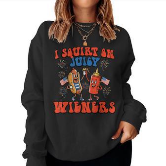 4Th Of July I Squirt On Juicy Wieners Hotdog Men Women Sweatshirt - Monsterry