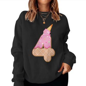 4° Compleanno Ragazza 4 Anni Gelato Numero 4 Women Sweatshirt - Novitaregali