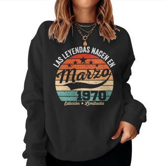 56 Años Cumpleaños Las Leyendas Nacen En Marzo De 1970 Cuello Sudadera Mujer - Regaloses