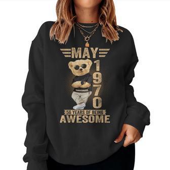5月56日 誕生日 男性 女性 1970年 素晴らしいテディベア レディーススウェットシャツ - Kawaiitshirt